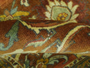 Traditional Antique Turkish Design Rust And Blue Hand Knotted 4x5 Wool Area Rug by The Rug Decor