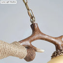GobekUsa Traditional Bell Ceiling Lamp: 2-Bulb Bedroom Island Light Fixture with Antler Arm in Flaxen Fabric