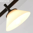 GobekUsa Traditional Black Island Light Fixture with 3 Frosted Glass Cone Pendants