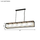 GobekUsa Traditional Black/Brass Island Pendant Light with Opal Glass - 5/6 Lights