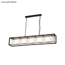 GobekUsa Traditional Black/Brass Island Pendant Light with Opal Glass - 5/6 Lights