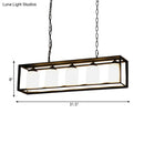 GobekUsa Traditional Black/Brass Island Pendant Light with Opal Glass - 5/6 Lights