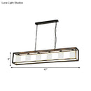 GobekUsa Traditional Black/Brass Island Pendant Light with Opal Glass - 5/6 Lights