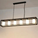 GobekUsa Traditional Black/Brass Island Pendant Light with Opal Glass - 5/6 Lights