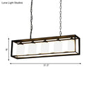 GobekUsa Traditional Black/Brass Island Pendant Light with Opal Glass - 5/6 Lights