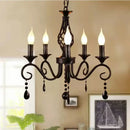 GobekUsa Crystal Pendant Chandelier Light for Home and Bedroom - Black Iron Ceiling Lamp