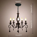 GobekUsa Crystal Pendant Chandelier Light for Home and Bedroom - Black Iron Ceiling Lamp