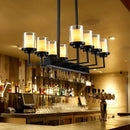 GobekUsa Traditional Black Cylinder Island Pendant Light with 8/12 Clear Glass Bulbs - Dining Room Lighting Fixture Kit
