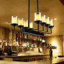GobekUsa Traditional Black Cylinder Island Pendant Light with 8/12 Clear Glass Bulbs - Dining Room Lighting Fixture Kit