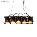 GobekUsa Traditional Black Fabric Suspension Pendant with 5-Light Barrels - Perfect for Restaurants