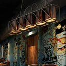 GobekUsa Traditional Black Fabric Suspension Pendant with 5-Light Barrels - Perfect for Restaurants