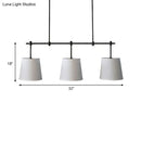 GobekUsa Traditional Black/Gold Fabric Pendant Lighting - 3 Lights Barrel Island Light for Dining Room