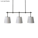 GobekUsa Traditional Black/Gold Fabric Pendant Lighting - 3 Lights Barrel Island Light for Dining Room