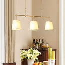 GobekUsa Traditional Black/Gold Fabric Pendant Lighting - 3 Lights Barrel Island Light for Dining Room