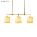GobekUsa Traditional Black/Gold Fabric Pendant Lighting - 3 Lights Barrel Island Light for Dining Room