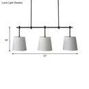 GobekUsa Traditional Black/Gold Fabric Pendant Lighting - 3 Lights Barrel Island Light for Dining Room