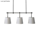 GobekUsa Traditional Black/Gold Fabric Pendant Lighting - 3 Lights Barrel Island Light for Dining Room