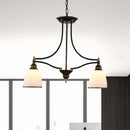 GobekUsa Traditional White Glass Barrel Pendant Light with 2 Lights - Black Island Hanging Lamp