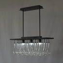 GobekUsa Traditional Black Island Pendant Light with 3 Clear Glass Rectangles: Warm/White Light