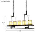 GobekUsa Traditional Black Marble Pendant Light with Metal Wine Glass Rack - 3/5 Heads Cylinder Island Fixture