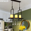 GobekUsa Traditional Black Marble Pendant Light with Metal Wine Glass Rack - 3/5 Heads Cylinder Island Fixture