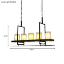 GobekUsa Traditional Black Marble Pendant Light with Metal Wine Glass Rack - 3/5 Heads Cylinder Island Fixture