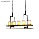 GobekUsa Traditional Black Marble Pendant Light with Metal Wine Glass Rack - 3/5 Heads Cylinder Island Fixture