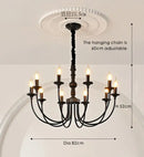 GobekUsa Black Metal Chandelier 8 Heads Pendant Lights for Home Decor