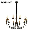 GobekUsa Black Metal Chandelier 8 Heads Pendant Lights for Home Decor