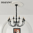 GobekUsa Black Metal Chandelier 8 Heads Pendant Lights for Home Decor
