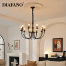 GobekUsa Black Metal Chandelier 8 Heads Pendant Lights for Home Decor