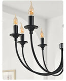 GobekUsa Black Metal Chandelier 8 Heads Pendant Lights for Home Decor