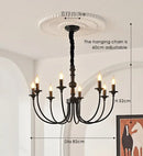 GobekUsa Black Metal Chandelier 8 Heads Pendant Lights for Home Decor