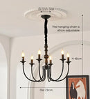 GobekUsa Black Metal Chandelier 8 Heads Pendant Lights for Home Decor