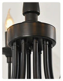 GobekUsa Black Metal Chandelier 8 Heads Pendant Lights for Home Decor
