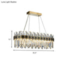 GobekUsa Traditional Black Oval Chandelier with Crystal Rods - 12 Head Dining Room Ceiling Light