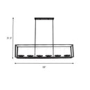 GobekUsa Traditional Cylinder Glass Island Light with Black Rectangle Frame - 3/6 Lights Dining Room Hanging Fixture