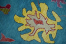 Traditional Blue and Camel Colorful Hand knotted Oushak 8.9x11.10 Wool Area Rug by The Rug Decor