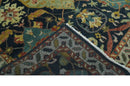 Traditional Blue and Gold Multi Sizes Antique Style Hand knotted Oushak Area Rug by The Rug Decor