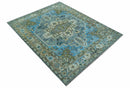 Traditional Blue And Gray Oushak Hand knotted Wool Area Rug by The Rug Decor