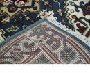 Traditional Blue, Beige and Ivory Heriz Serapi Hand knotted 2.7x7.9 wool Area Rug by The Rug Decor