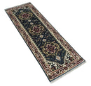 Traditional Blue, Beige and Ivory Heriz Serapi Hand knotted 2.7x7.9 wool Area Rug by The Rug Decor