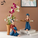 GobekUsa Cute Girls Storage Tray Resin Ornaments, Home Decor Crafts & Office Desk Figurines