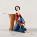 GobekUsa Cute Girls Storage Tray Resin Ornaments, Home Decor Crafts & Office Desk Figurines