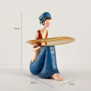GobekUsa Cute Girls Storage Tray Resin Ornaments, Home Decor Crafts & Office Desk Figurines