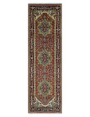 Traditional Blue, Rust and Ivory Heriz Serapi Hand knotted Multi Size wool Area Rug