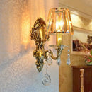 GobekUsa Traditional Brass 1-Light Candle Wall Sconce with Clear Crystal Shade