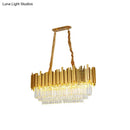 GobekUsa Brass Island Pendant - Traditional Crystal Dining Room Ceiling Light - 31.5"/39" Wide