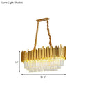GobekUsa Brass Island Pendant - Traditional Crystal Dining Room Ceiling Light - 31.5"/39" Wide