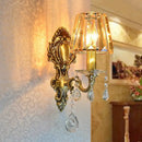 GobekUsa Traditional Brass 1-Light Candle Wall Sconce with Clear Crystal Shade